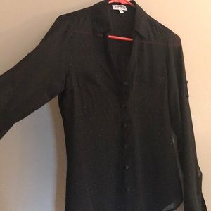 Express Embellished Sheer Blouse